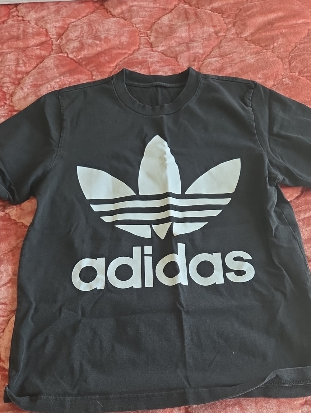 adidas Black Tee with White Trefoil Logo